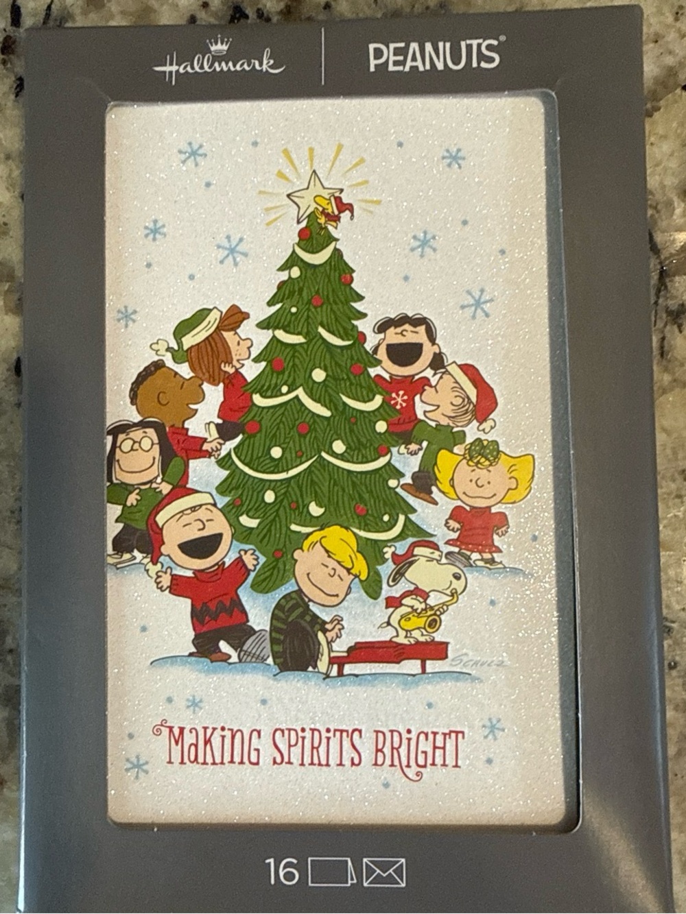 Hallmark Peanuts Holiday Frame with Green Tree and Red Accents